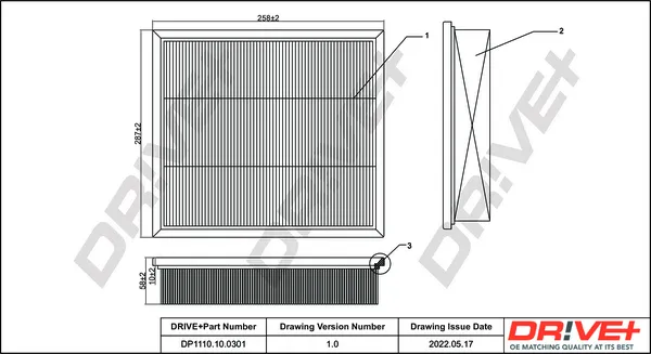 Dr!ve+ DP1110.10.0301 - Filtro aria ATP Autoricambi Occasione Imperdibile