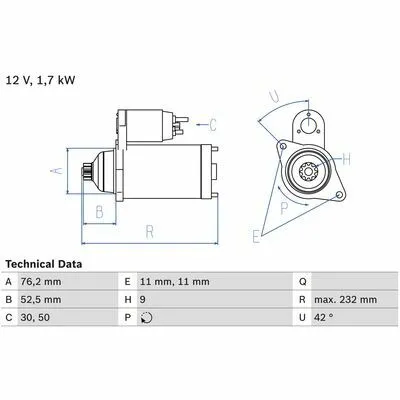 BOSCH 0 986 022 470 Motorino d‘Avviamento Offerta