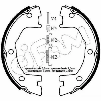 Compra Oggi Stesso CIFAM 153-097K Kit Ganasce Freno