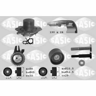 SASIC 3906004 Pompa Acqua + Kit Cinghie Dentate Vendita Finale