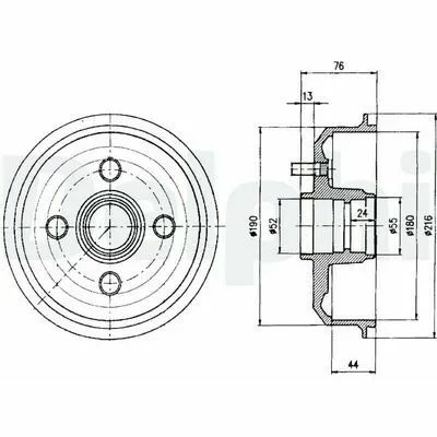 DELPHI BF229 Tamburo Freno Saldi