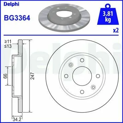 A Buon Prezzo DELPHI BG3364 Disco Freno