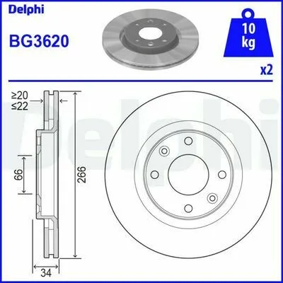 DELPHI BG3620 Disco Freno Novità