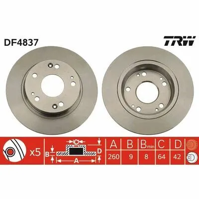 TRW DF4837 Disco Freno Solo Oggi