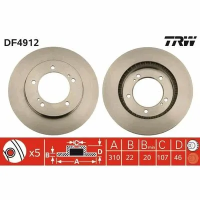 TRW DF4912 Disco Freno Offerta
